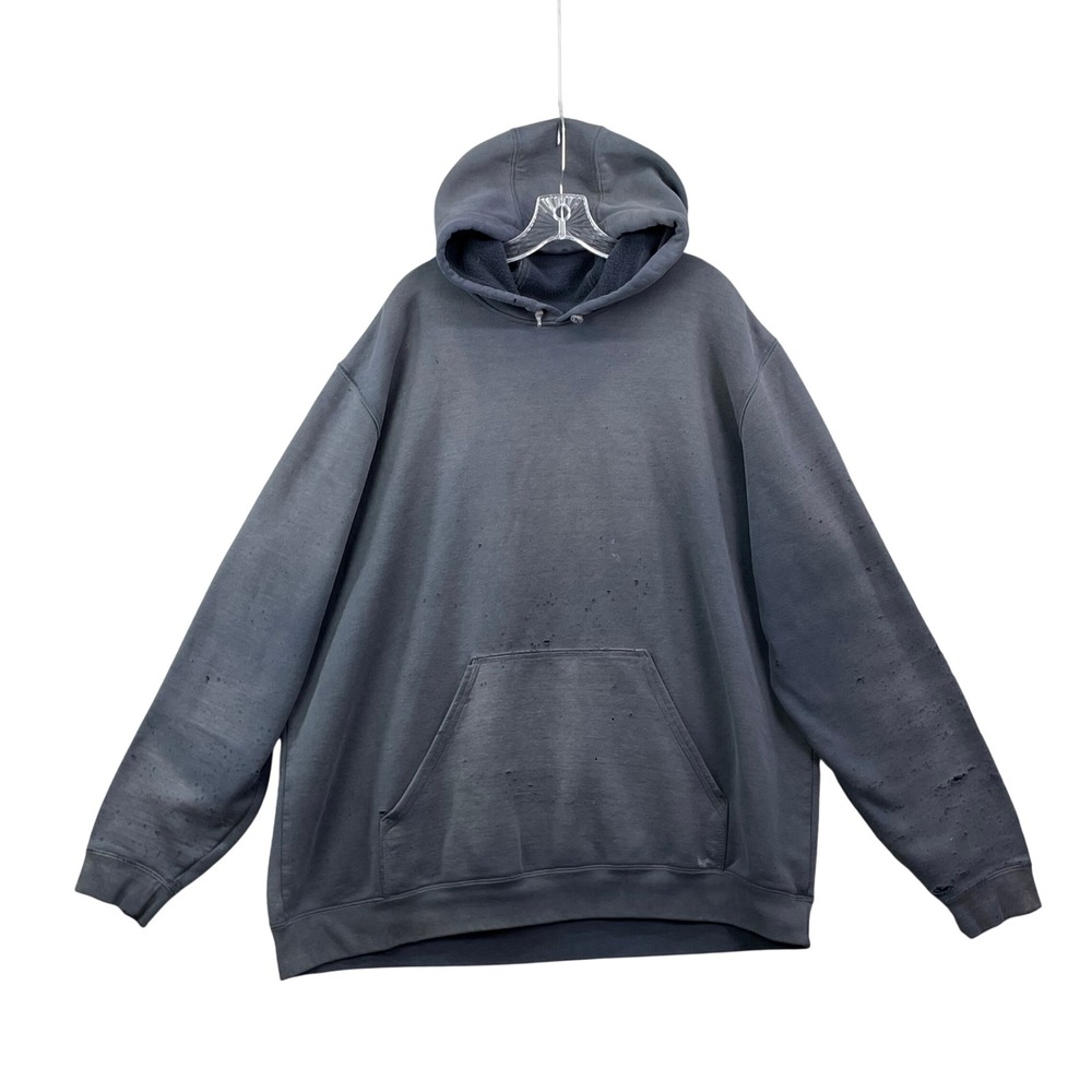 Carhartt Hoodie Mens 2XL Tall Black K288 Distressed Graphic Logo Original Fit